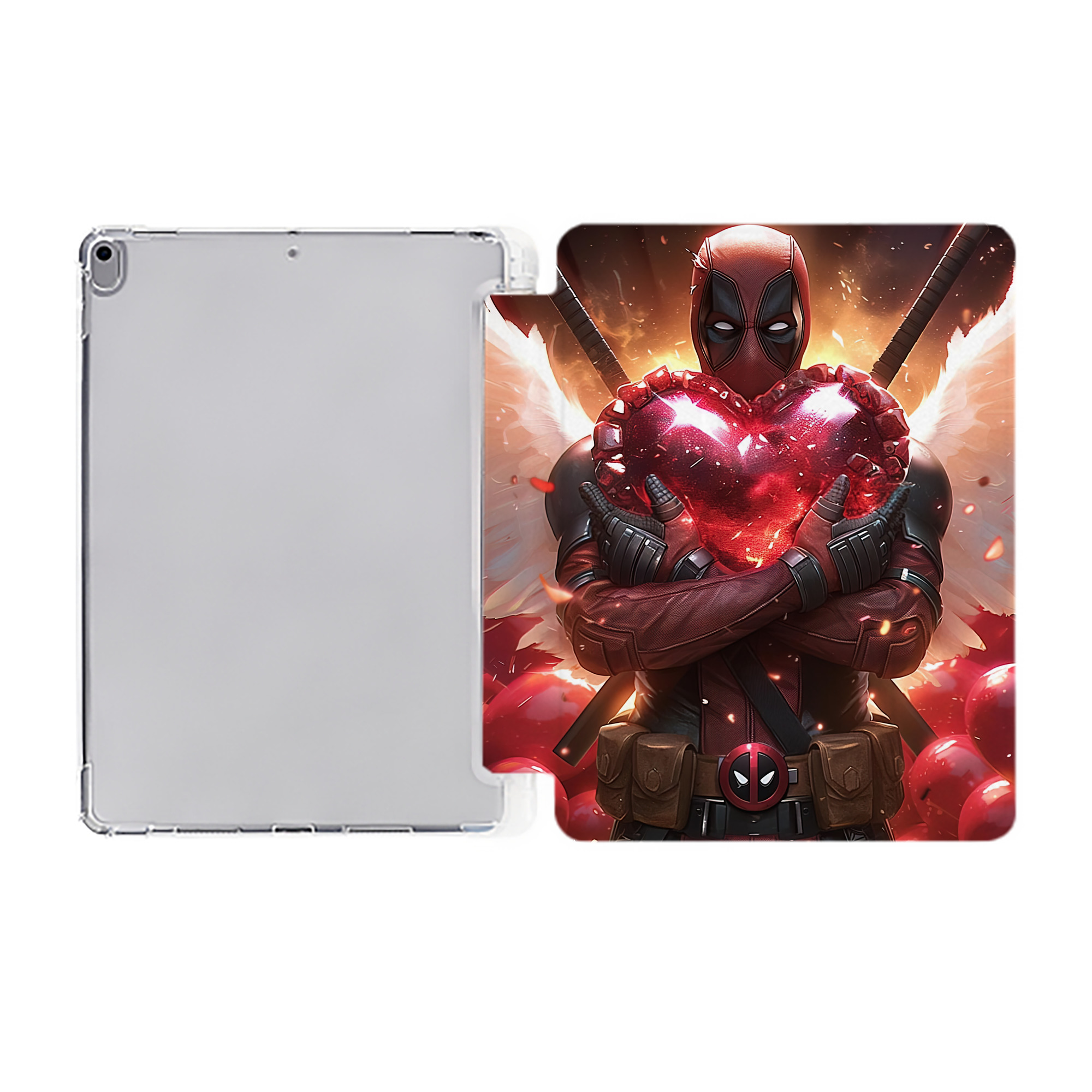 （画像用） Deadpool デッドプール IPad ケース ペン収納付き 三つ折りスタンド PUレザー×シリコン 対応機種9.5/10.5/10.9インチ